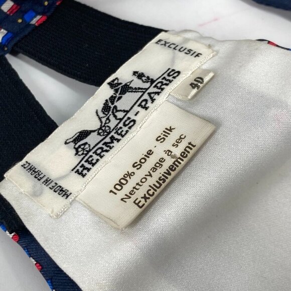 HERMES Accessories Cummer band belt silk blue - Picture 2 of 16
